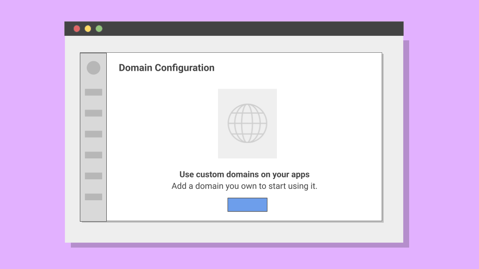 screen showing domain empty state