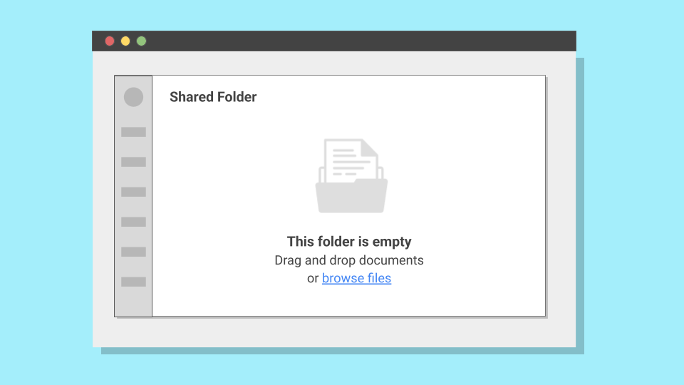 User-initiated empty state example