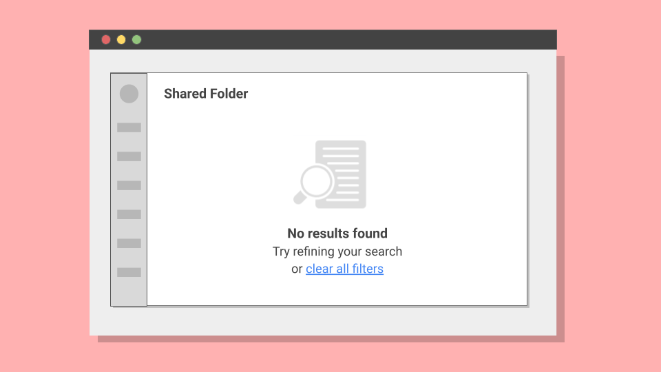 No results empty state example