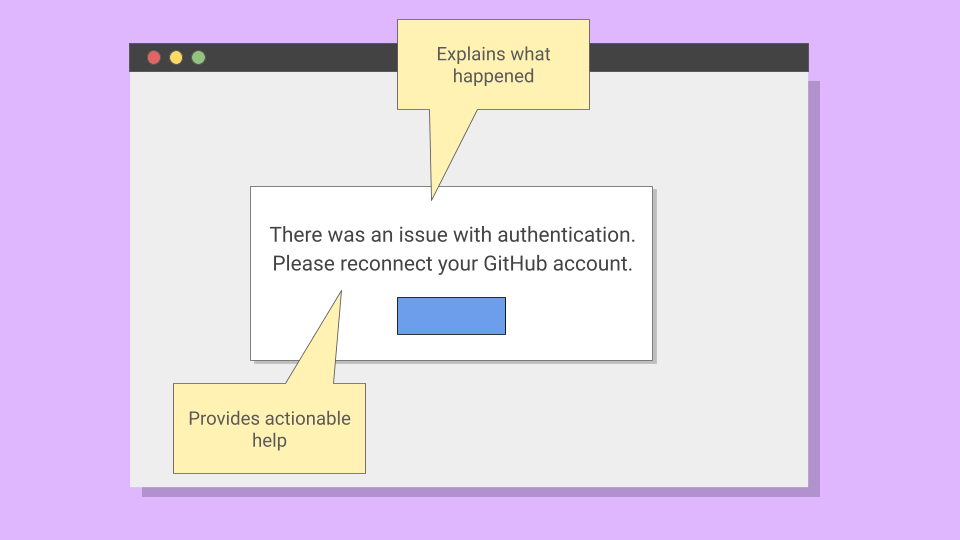 Example of a good UI screen error
